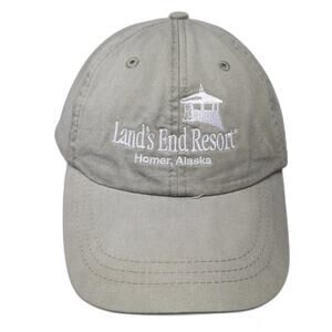 Land's End Resort Alaska Slideback Hat Beige One Size Embroidered Adams